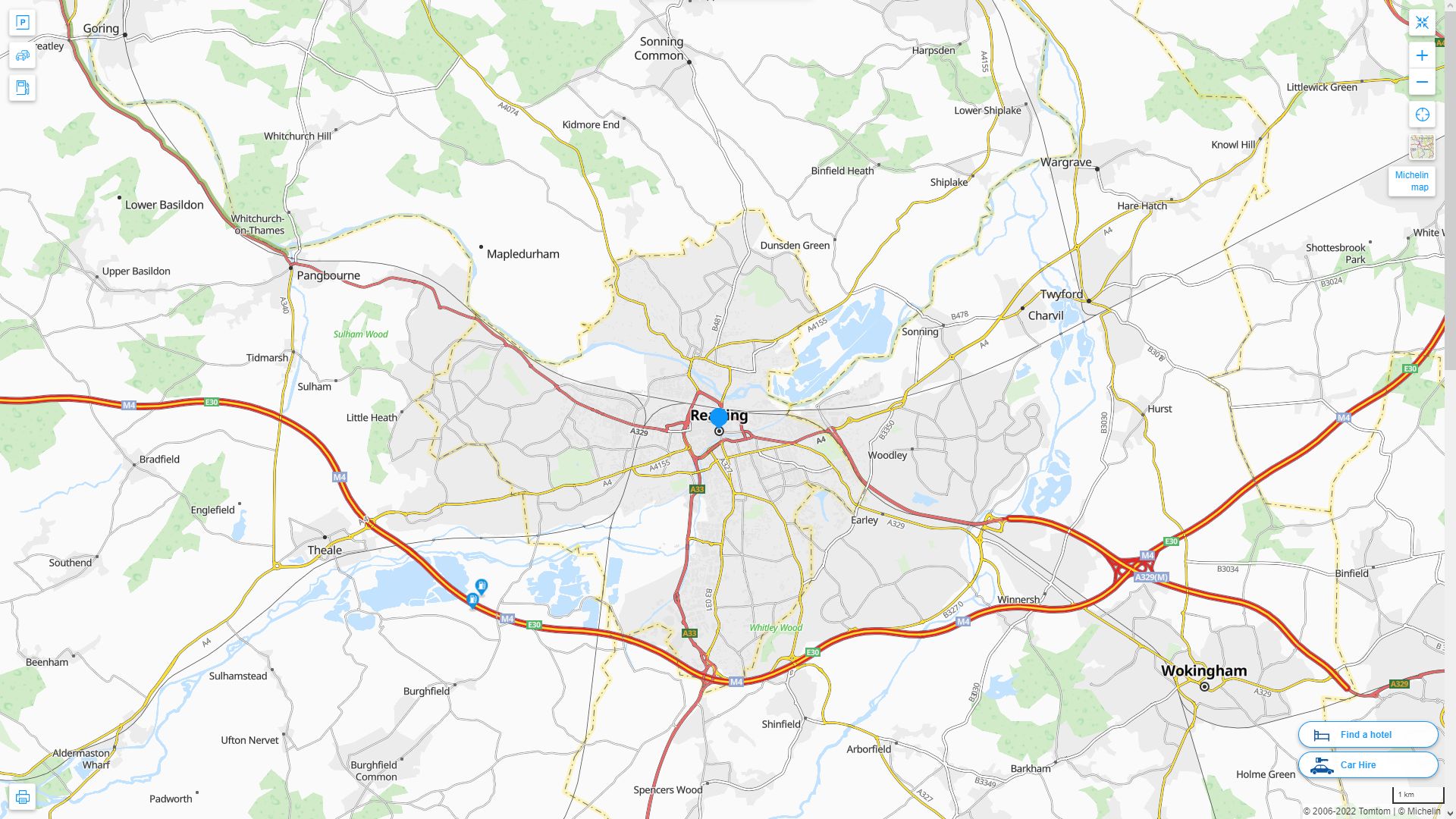 Reading Royaume Uni Autoroute et carte routiere